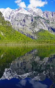Preview wallpaper mountains, lake, reflection, landscape, nature