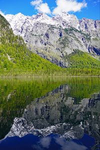 Preview wallpaper mountains, lake, reflection, landscape, nature