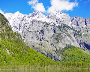 Preview wallpaper mountains, lake, reflection, landscape, nature