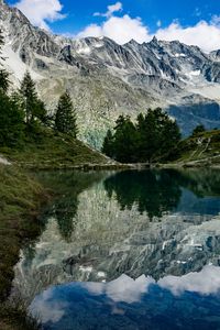 Preview wallpaper mountains, lake, reflection, trees, nature