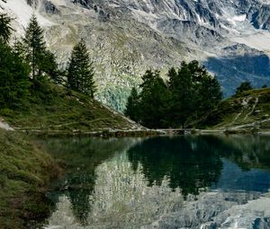 Preview wallpaper mountains, lake, reflection, trees, nature