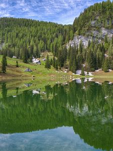 Preview wallpaper mountains, lake, reflection, trees