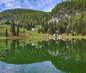 Preview wallpaper mountains, lake, reflection, trees