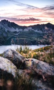 Preview wallpaper mountains, lake, rocks, mountain range, landscape