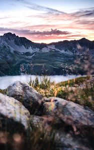 Preview wallpaper mountains, lake, rocks, mountain range, landscape