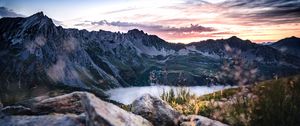 Preview wallpaper mountains, lake, rocks, mountain range, landscape