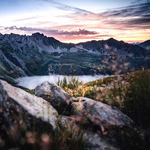 Preview wallpaper mountains, lake, rocks, mountain range, landscape