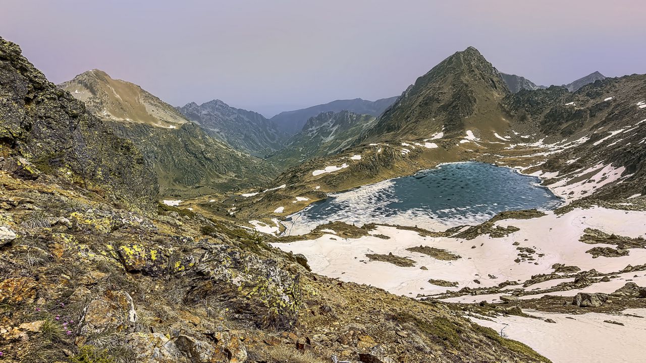 Wallpaper mountains, lake, snow, peaks, nature