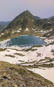 Preview wallpaper mountains, lake, snow, peaks, nature