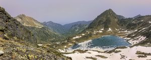 Preview wallpaper mountains, lake, snow, peaks, nature