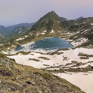 Preview wallpaper mountains, lake, snow, peaks, nature