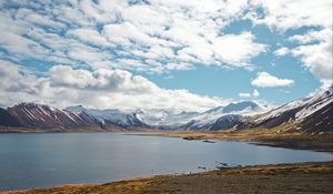 Preview wallpaper mountains, lake, snowy