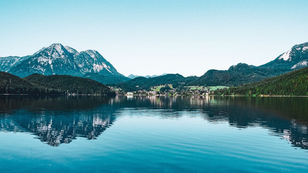 Wallpaper mountains, lake, stones, reflection, landscape