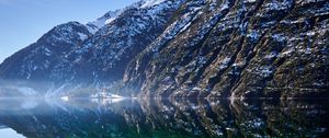 Preview wallpaper mountains, lake, stones, bottom, nature