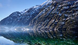 Preview wallpaper mountains, lake, stones, bottom, nature