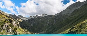 Preview wallpaper mountains, lake, stream, landscape, nature