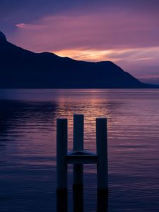 Preview wallpaper mountains, lake, sunset, switzerland