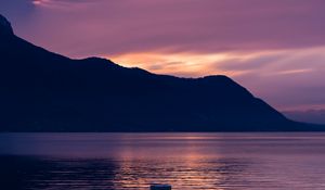 Preview wallpaper mountains, lake, sunset, switzerland