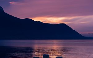 Wallpaper mountains, lake, sunset hd, picture, image