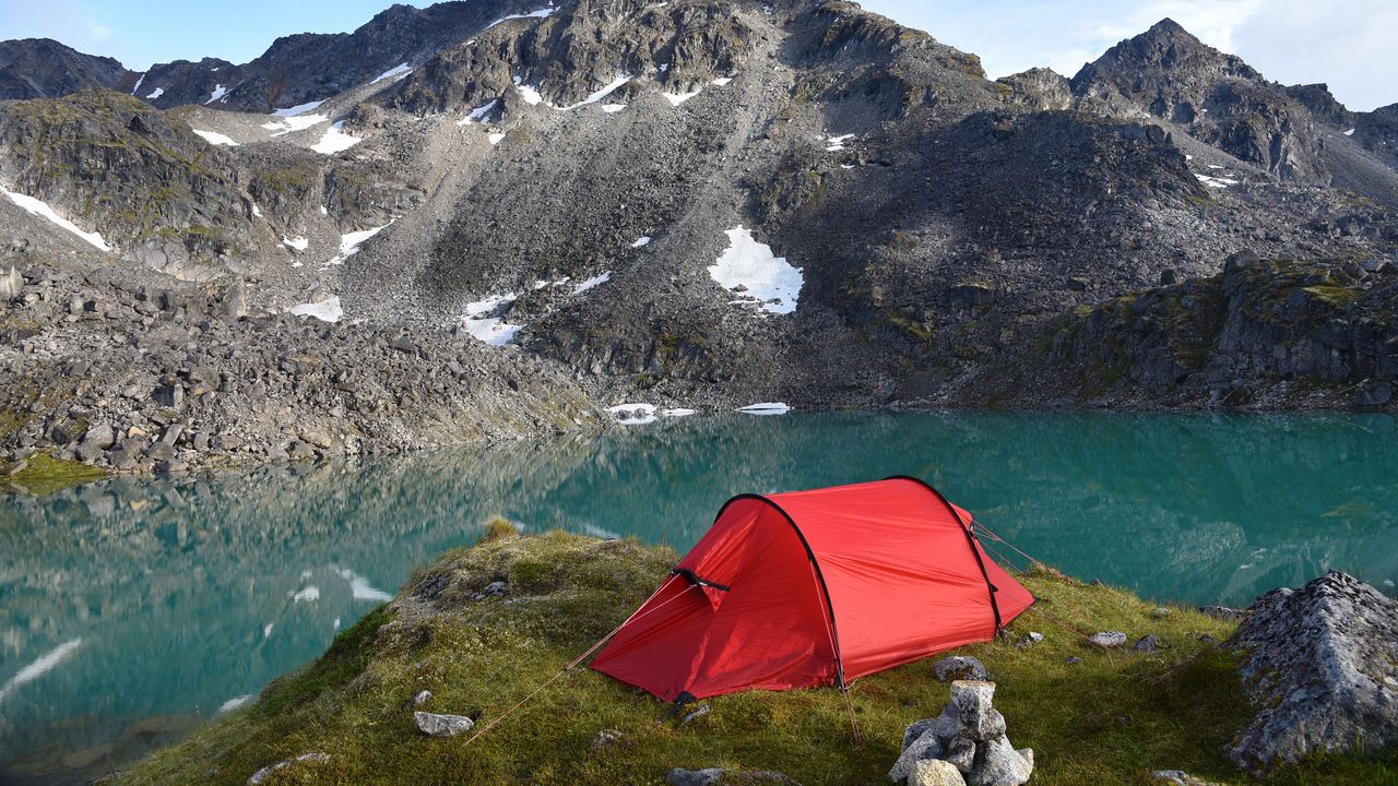 Wallpaper mountains, lake, tent, camping, nature