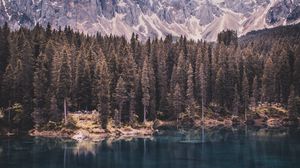 Preview wallpaper mountains, lake, trees, reflection, sky
