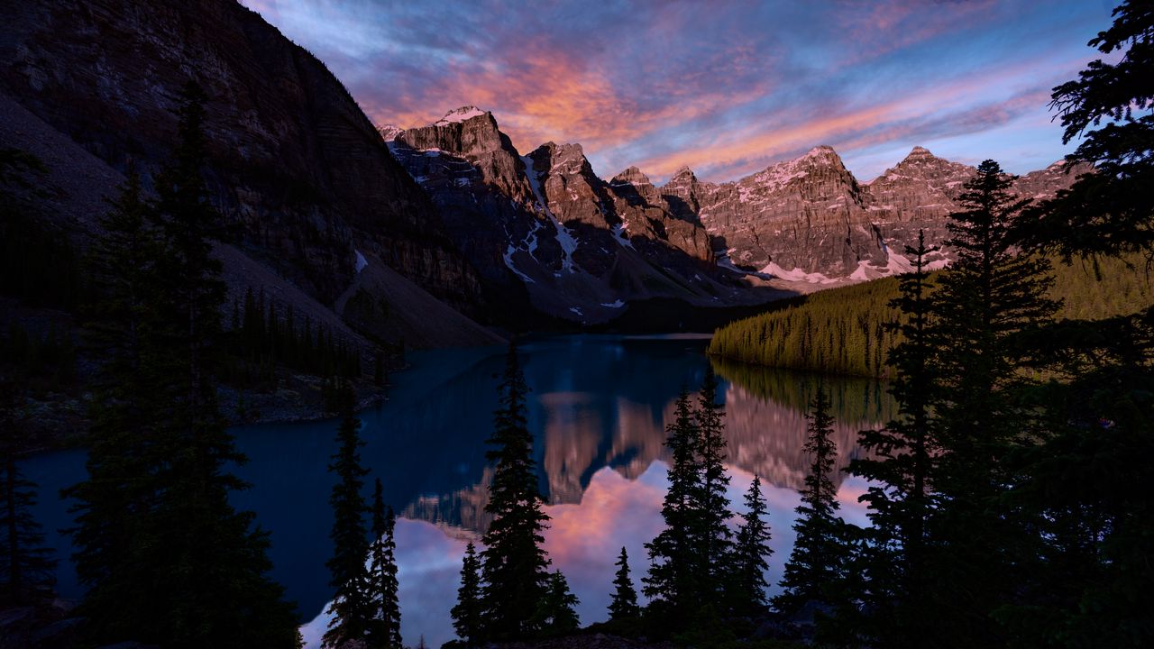 Wallpaper mountains, lake, trees, landscape