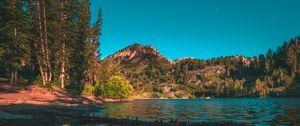 Preview wallpaper mountains, lake, trees, spruce, landscape