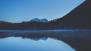 Preview wallpaper mountains, lake, trees, reflection, water