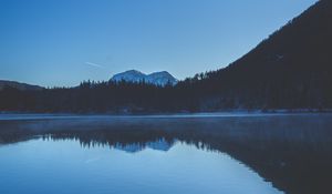 Preview wallpaper mountains, lake, trees, reflection, water