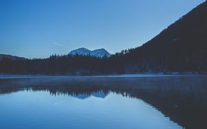 Preview wallpaper mountains, lake, trees, reflection, water