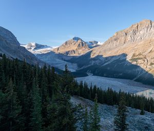 Preview wallpaper mountains, lake, trees, ice, landscape, nature