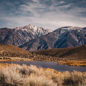 Preview wallpaper mountains, lake, valley, landscape, nature