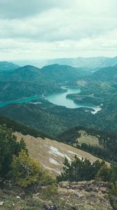 Preview wallpaper mountains, lake, view from above