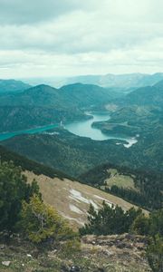 Preview wallpaper mountains, lake, view from above