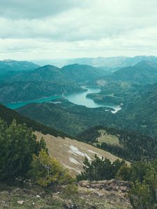 Preview wallpaper mountains, lake, view from above