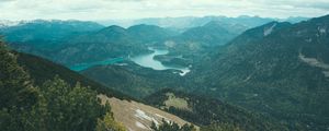 Preview wallpaper mountains, lake, view from above