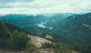 Preview wallpaper mountains, lake, view from above