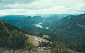 Preview wallpaper mountains, lake, view from above