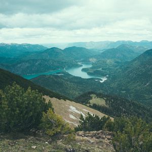 Preview wallpaper mountains, lake, view from above