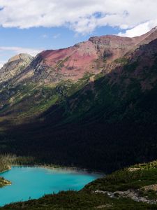 Preview wallpaper mountains, lakes, lowlands, shadows, sky