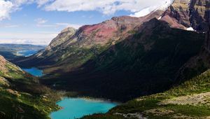 Preview wallpaper mountains, lakes, lowlands, shadows, sky