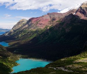 Preview wallpaper mountains, lakes, lowlands, shadows, sky