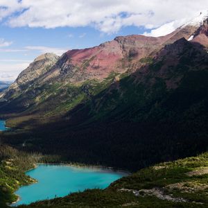 Preview wallpaper mountains, lakes, lowlands, shadows, sky