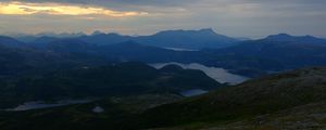 Preview wallpaper mountains, lakes, slope, grass, nature