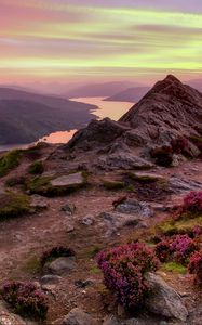 Preview wallpaper mountains, landform, river, nature, landscape