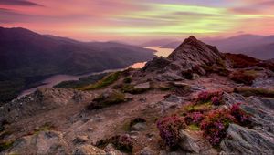 Preview wallpaper mountains, landform, river, nature, landscape