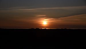 Preview wallpaper mountains, landform, sun, sunset, dark