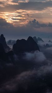 Preview wallpaper mountains, landscape, clouds, sky