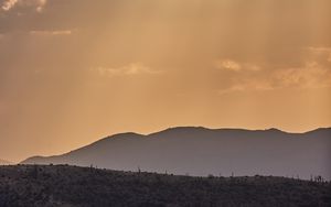 Preview wallpaper mountains, landscape, clouds, rays, light, nature
