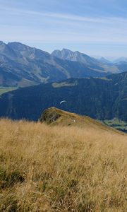 Preview wallpaper mountains, landscape, grass, relief